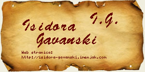 Isidora Gavanski vizit kartica